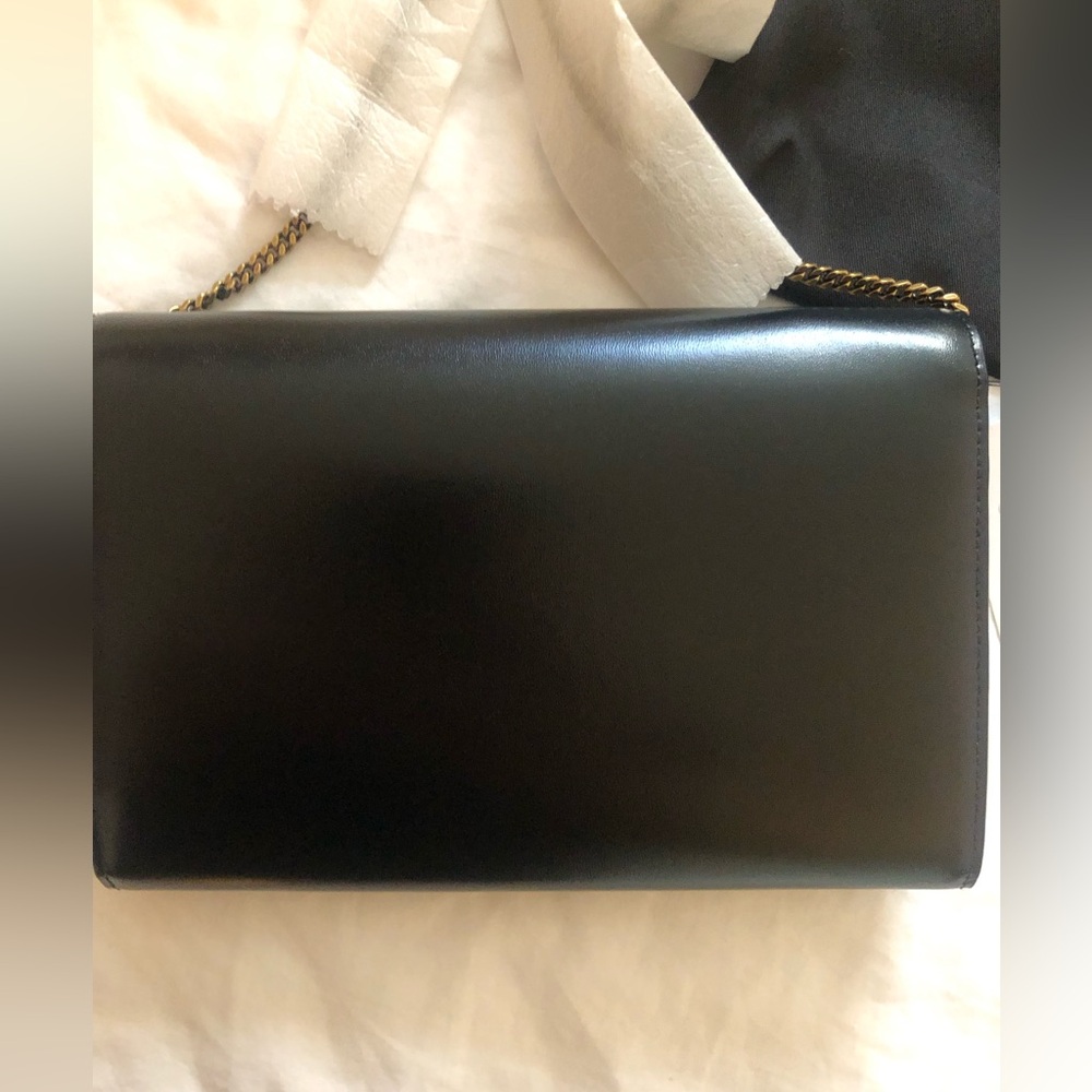 Saint Laurent  Glossy Leather YSL Wallet On Chain in Black - Picture 3 of 10